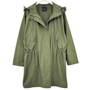 Everlane Khaki Army Green Lightweight Hooded Anorak Parka Jacket Coat sz L